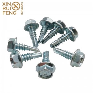 China Cheap price Csk Self Drilling Screws - 3.5X10mm Hexagonal Head Drill Point Screw White Zinc Plated Self Drilling Screws – Xinruifeng