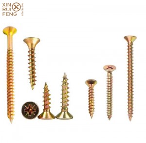 Wholesale Discount Chipboard Screws Sizes – Phillip Zinc Plated Drive Double Flat & Countersunk Head Chipboard  – Xinruifeng