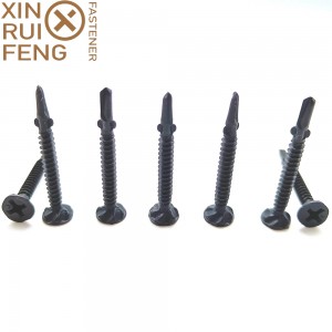 Online Exporter Wafer Screws Self Drilling - Black Phosphate Countersunk Rib Head Phillips Drive Drill Point with Wings Drywall Screw – Xinruifeng