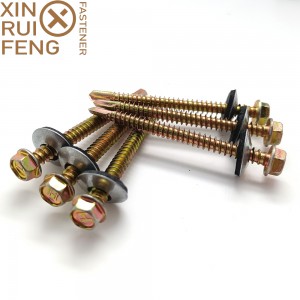 Cheapest Price Round Head Self Drilling Screw - Yellow Zinc Hexagonal Head with EPDM Washer Self Drilling Screw – Xinruifeng